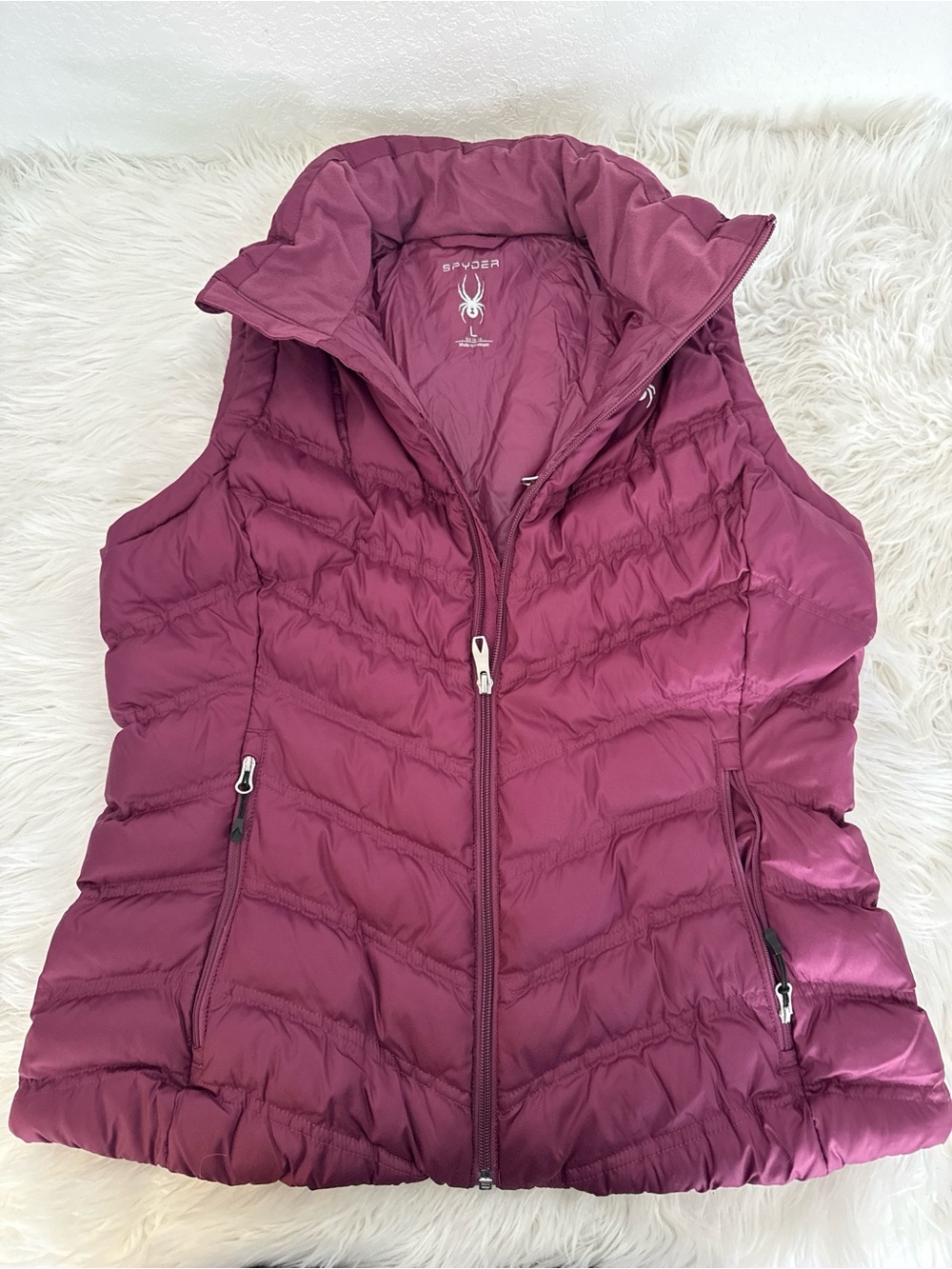Spyder Women's Quilted Puffer Vest in Berry Plum